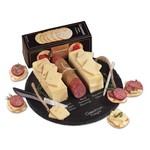 Round Slate Serving Plate with Shelf-Stable Cheese & Sausage