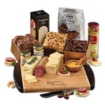 Java Bamboo Cutting Board with Gourmet Shelf-Stable Cheese Selections