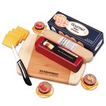 A Taste of Wisconsin - Cheese and Summer Sausage on Cutting Board