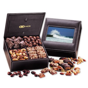 Faux Leather Photo Frame Keepsake Box 