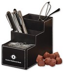 Faux Leather Desk Organizer with Cocoa Dusted Truffles