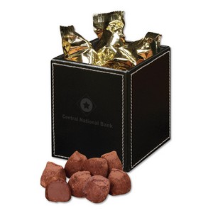 Faux Leather Pen & Pencil Cup with Cocoa Dusted Truffles 