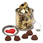 Clear Miniature Paint Bucket Pails with Cocoa Dusted Truffles