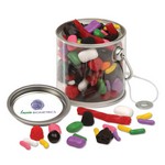 Clear Miniature Paint Bucket Pails with Licorice Lovers Mix