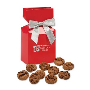 Gourmet Bite-Sized Chocolate Chip Cookies in Red Premium Delights 