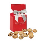 Gourmet Bite-Sized Cranberry Shortbread Cookies in Red Premium Delights Box