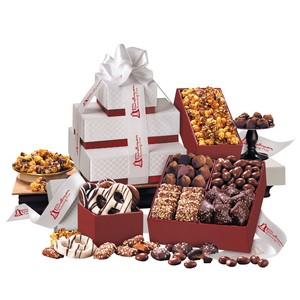 Red & White Pillow Top Tower of Sweets 