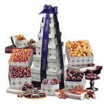 Silver Delights Tower - Blue Ribbon