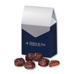 Chocolate Sea Salt Caramels in Gable Top Gift Box