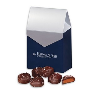 Chocolate Sea Salt Caramels in Gable Top Gift Box 