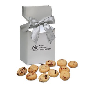 Gourmet Bite-Sized Cranberry Shortbread Cookies in Silver Premium 