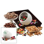 Modern White Candy Dish with Licorice Lovers Mix