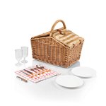 'Piccadilly' Picnic Basket, (Red White Plaid) 