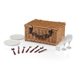 'Bristol' Picnic Basket, (Navy & Maroon Plaid) 