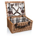 'Bristol' Picnic Basket, (Navy & Maroon Plaid) 