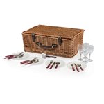 'Newbury' Picnic Basket, (Navy & Maroon Plaid) 
