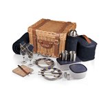 'Canterbury' Picnic Basket, (Navy with Plaid) 