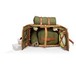 'Somerset' Picnic Basket, (Sage Hunter Green with Plaid) 