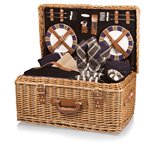 'Windsor' Picnic Basket, (Navy with Plaid) 