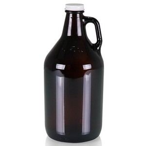 Glass 64-oz. Growler, (Amber Translucent) 