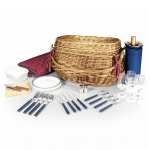 'Highlander' Picnic Basket, (Red Tartan) 