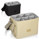 Six-Pack Soft Sided Beverage Tote Removable Dividers - Natural 