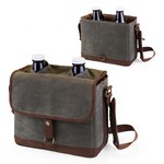 Insulated Double Growler Tote with 64-oz. Glass Growlers, (Waxed 