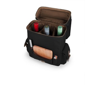 'Moreno' 3-Bottle Wine & Cheese Tote, (Black) 