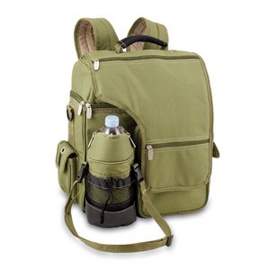 'Turismo' Cooler Backpack, (Olive Green & Tan) 