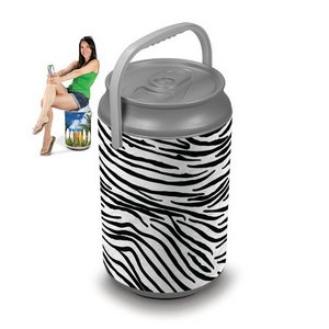 Mega Can Cooler, (Zebra Print Design) 