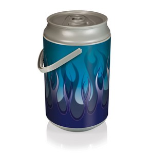 Mega Can Cooler, (Blue Flame Design) 
