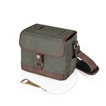 Beer Caddy Cooler Tote with Opener, (Khaki Green & Brown)