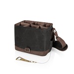 Beer Caddy Cooler Tote with Opener, (Black Brown)