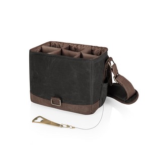 'Beer Caddy' Cooler Tote with Opener, (Black Brown) 