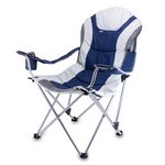 Reclining Camp Chair, (Navy & Grey)