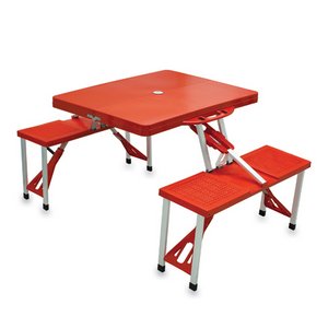 'Picnic Table Sport' Portable Folding Table with Seats, (Red with 