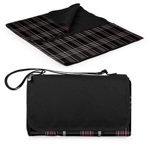 'Blanket Tote' Outdoor Picnic Blanket, (Black Tartan with Black L 