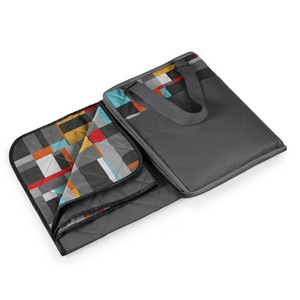 'Vista' Outdoor Blanket Tote, (Grey with Geometric Print) 