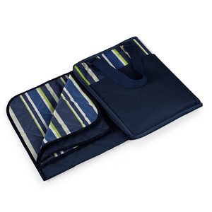 'Vista' Outdoor Blanket Tote, (Navy with Blue Stripes) 
