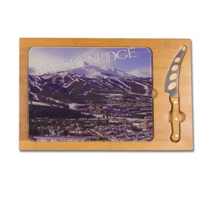 'Icon' Glass Top Serving Tray & Knife Set, (Breckenridge Design) 