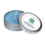 Exhale Essential Oil Infused Soy Wax Candle Small Push Tin Silver