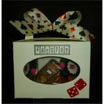 Casino Tote with Chocolate Dice, Roulette Wheel, Slot Machine