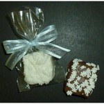 Snowflake Crispie Bites Dipped in Chocolate In Cello