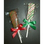 Christmas Krispy Stick Dipped in Chocolate, Drizzled in Red/Green