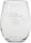 9 oz. Deep Etched Stemless White Wine Glass