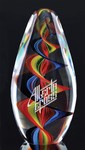 Inspire Art Glass Award with Rainbow Swirl
