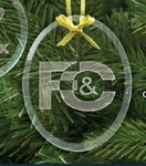 Oval Etched Ornament 3.75 in.