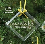 Square Etched Ornament 3.5 in.