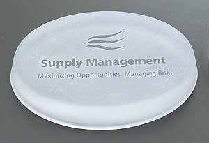 Crystal Ice Small Oval Paperweight 