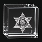 Deep Etched Small Cube Award Paperweight